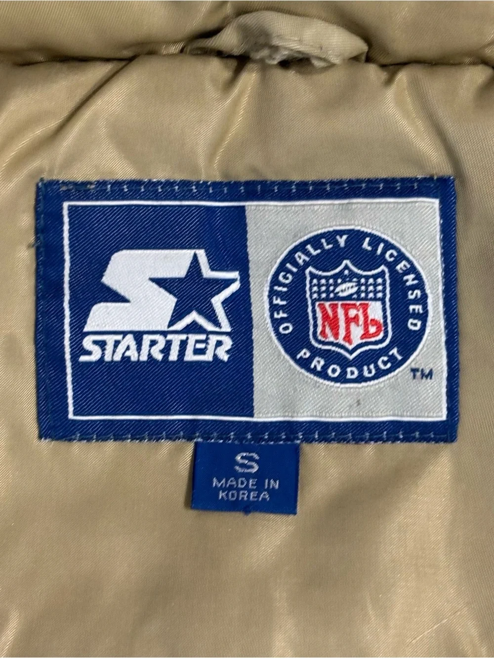 Rare Retro STARTER 1980-90s NFL San Francisco 49ers Hooded Gold Jacket Kids SmL